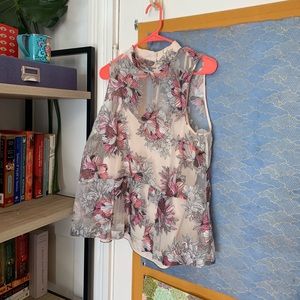 SHEER FLORAL ANTHROPOLOGIE BLOUSE